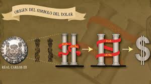 El signo del dólar $ estadounidense es un signo hispano. Evoluciona de una moneda de plata española: el real de a ocho o peso hispano, que se convirtió en el dólar estadounidense. Dollar
